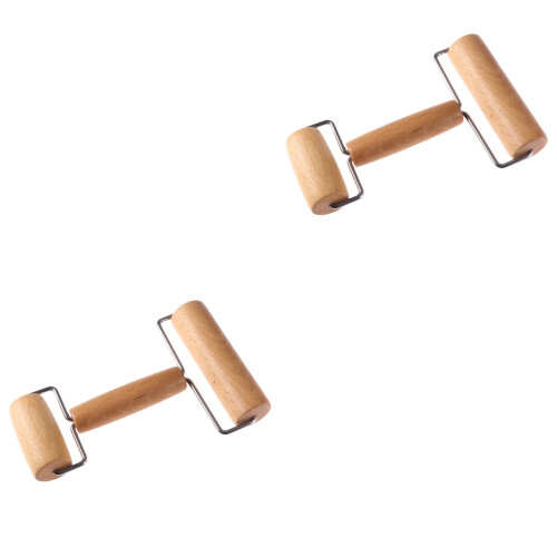 2Pcs Portable Wooden Dough Roller Nonstick Rolling Pin for Baking 2