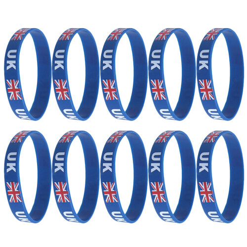 40Pièces Bracelets Silicone Multicolores National Pour Matchs 2