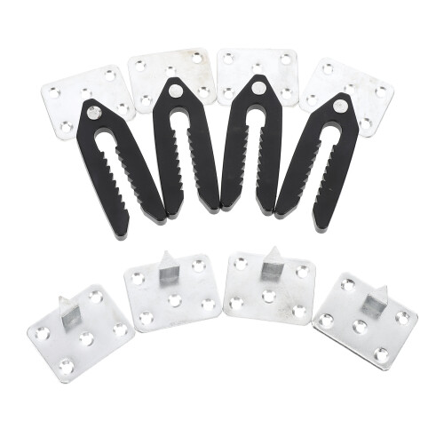 8Pcs Easy-Install Sectional Couch Connectors Silver Sofa Clips 1