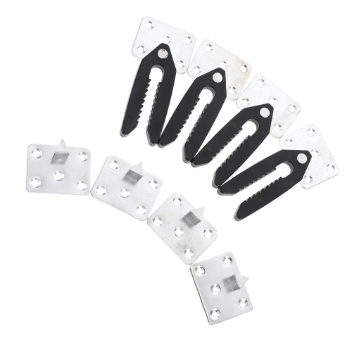 8Pcs Easy-Install Sectional Couch Connectors Silver Sofa Clips 2