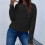 KDFJPTH Oversize-Pullover für Damen, Langarmpullover, Strickwaren, Uni-Print, Schwarz, XXL 2