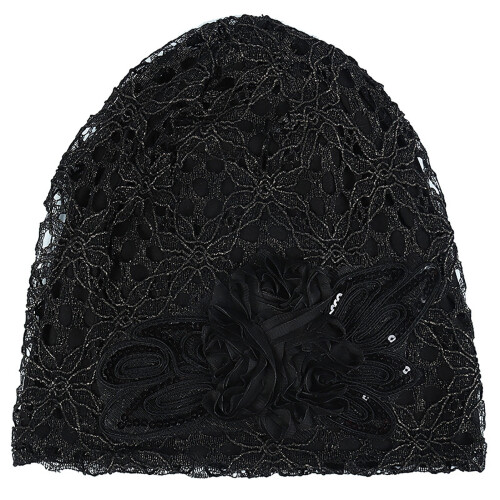 Γυναικείο Δαντελένιο Floral Beanie Turban Μαλακό Σκουφάκι Ύπνου Chemo Καπέλα Μόδας Slouchy 1