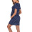 Maternity dress short sleeve round neck blue M 3