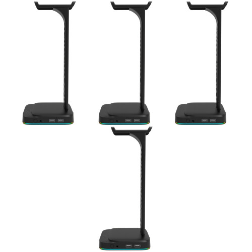 4Stk Gaming Headset Schwarz Mit USB-Ladefunktion Rgb 2