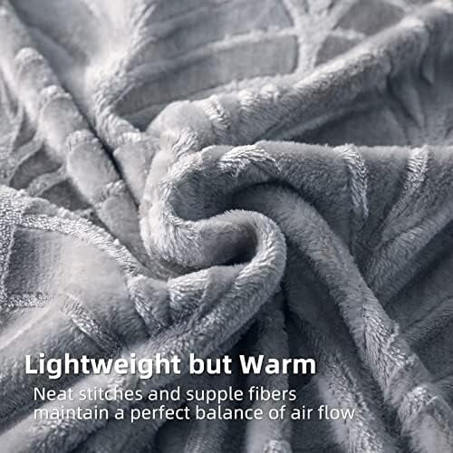 Soft Fleece Throw Blanket Silver Grey 2