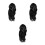 3Pièces Perruques Noires Légères Longues Frange Ajustables 6