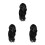 3Pièces Perruques Noires Légères Longues Frange Ajustables 10