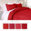 California King Quilt Set Red Geometric 3-Piece 3