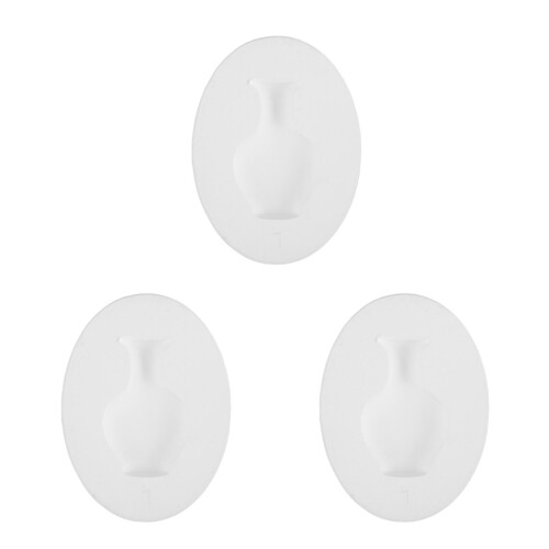 3Pièces Kit Plâtre Pour Magnets Mini Vases Blancs Décoration 2
