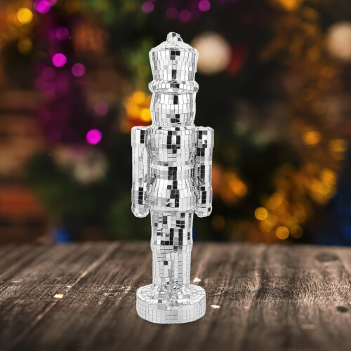 Glass Nutcracker Figurine 34 cm Silver 1