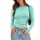 Damhöst Slim Fit Rundringad Långärmad Basic Toppar - Plus Size Vänlig Enfärgad Stretchig Höstblus S-2XL 6
