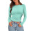 Damhöst Slim Fit Rundringad Långärmad Basic Toppar - Plus Size Vänlig Enfärgad Stretchig Höstblus S-2XL 7