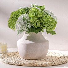 Ceramic Flower Vase 5.3 inch Off-White Farmhouse