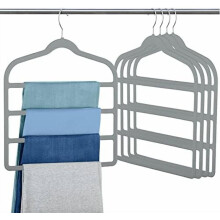 Velvet Pants Hanger 4-Tier – Non-Slip, Space-Saving, 5
