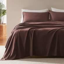 Ensemble de draps rafraîchissants Nanotex, 4 pièces, marron, 40 cm de profondeur