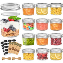 4 oz Mini Mason Jars with Lids, 12-Pack