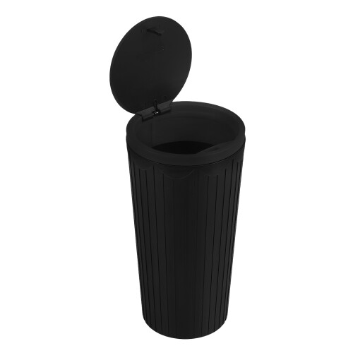 4Pcs Black Car Trash Can Cup Holder with Waterproof Dual Compartments 2