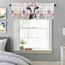 Volant met bloemenprint, koeienmotief en vlinders, 42x18 inch (127x46 cm) met tunnelzoom.
