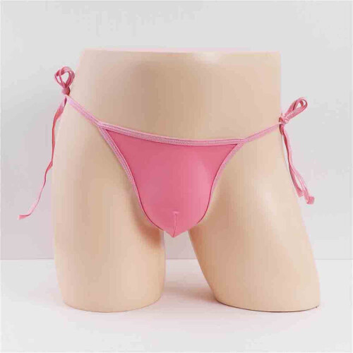 men Ice Silk Bikini low rise tie String Adjustable Briefs Underwear for Men 2