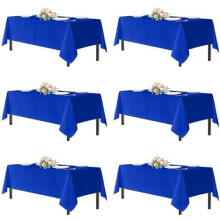Royal Blue Polyester Tablecloth 60x84 in, 6 Pack