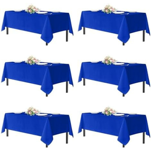 Royal Blue Polyester Tablecloth 60x84 in, 6 Pack