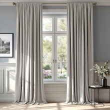 Silver velvet thermal blackout curtains 84 inches long set