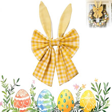 Lazo de orejas de conejo de 16" para coronas, lazos de orejas de conejo de Pascua para coronas, coronas de primavera para fiestas, lazos decorativos