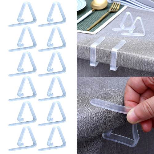 12-Pack Clear Spring Tablecloth Clips