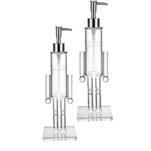 Nutcracker Soap Dispenser, Christmas Nutcracker Soap Liquid Bottle, Clear Acrylic Refillable Lotion Pump Decorative 2pcs