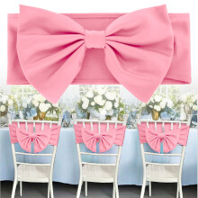 Tulle Wedding Chair Decor with Bow and Flower