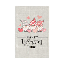 Valentine's Day Garden Flag Linen Double-Sided 12.5 x 18 in