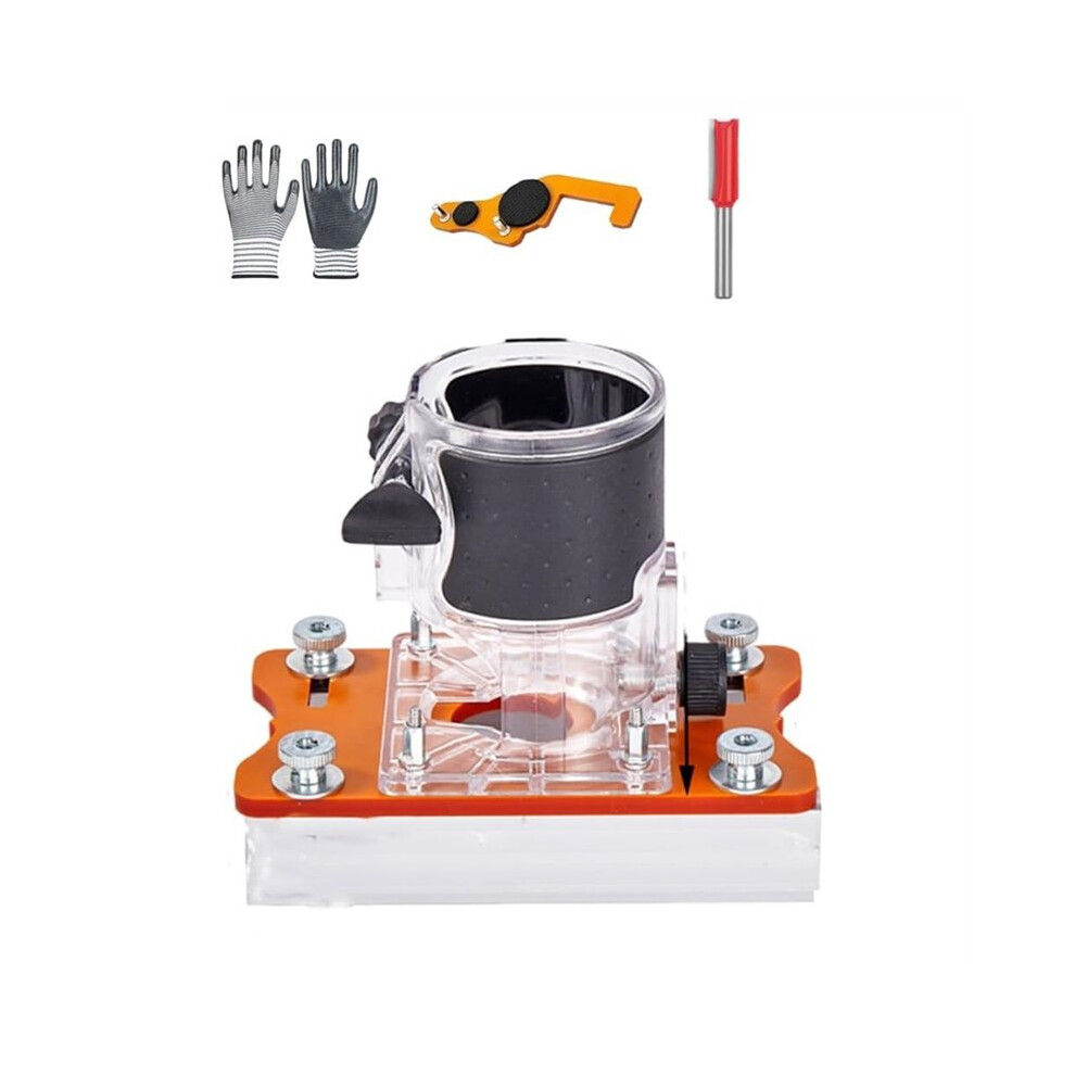 2-In-1 Woodworking Trimmer Slotting Auxiliary Positioning Bracket, Sturdy Adjustable Router Base, For Cabinet Furniture 4713286517877
