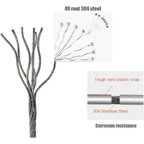 Retractable Clothesline with Adjustable Stainless Steel Double Rope String Hotel Style Heavy Duty,Wall Mounted Method 2