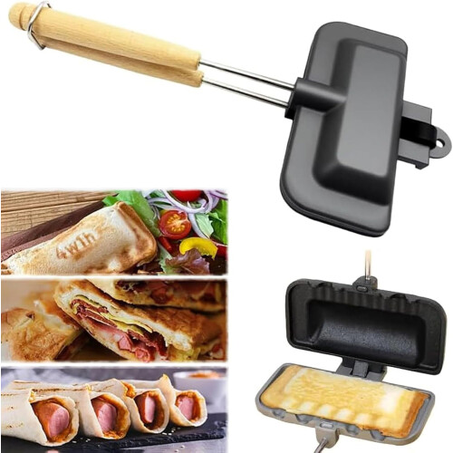 Cast Iron Sandwich Maker Double-Sided 2-in-1