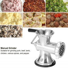 Manual Meat Grinder, Aluminum Alloy Hand Crank Meat Grinding Machine SausageStuffer Maker Household Pork Mincer