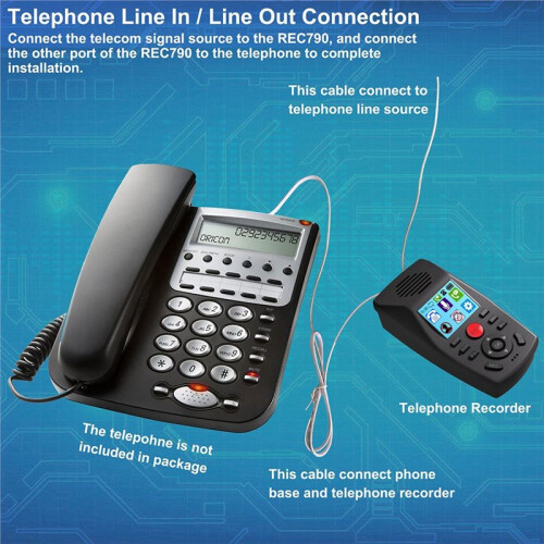 MIC Record Analog Digital Phone Recording Box with LCD Display Voice Message & Remote Voicemail Playback 2