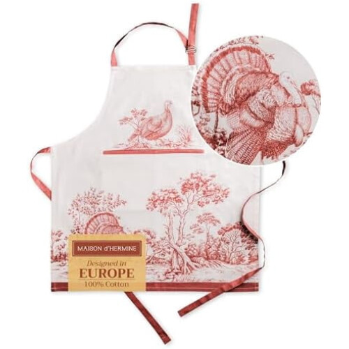 Grembiule da cucina in cotone per uomo e donna con tasca, ideale per cucinare.