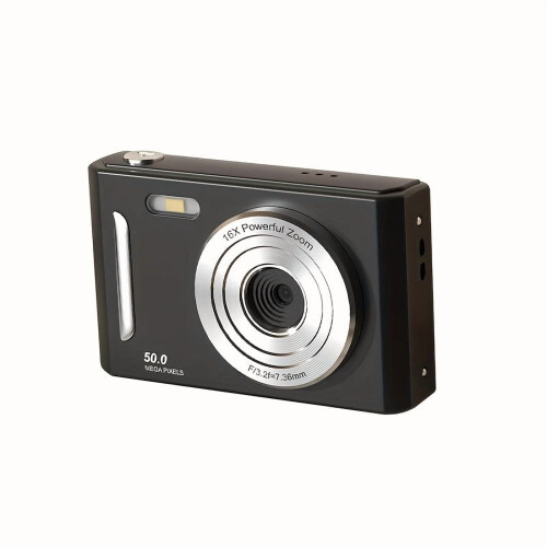 Câmera digital retrô com corpo em ABS e duas câmeras HD de 32 GB.