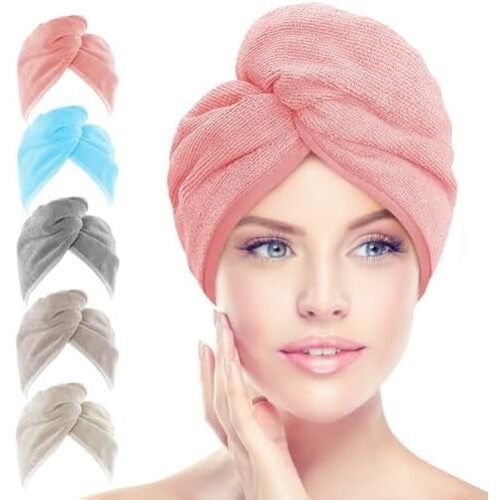 Microfiber Hair Towel Wrap 5 Pack 26"  10"
