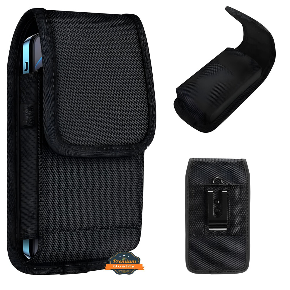 Phone Pouch Holster Nylon Vertical Belt Clip Black 9023022975935