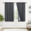 Dark Grey Blackout Curtains with Built-in Tie-Backs, 52" x 1