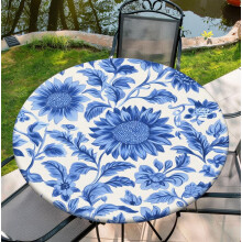 60 Inch Floral Round Tablecloth for 54-58" Tables