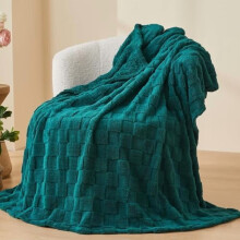Dark Teal Flannel Fleece Throw Blanket 50 x 70 in