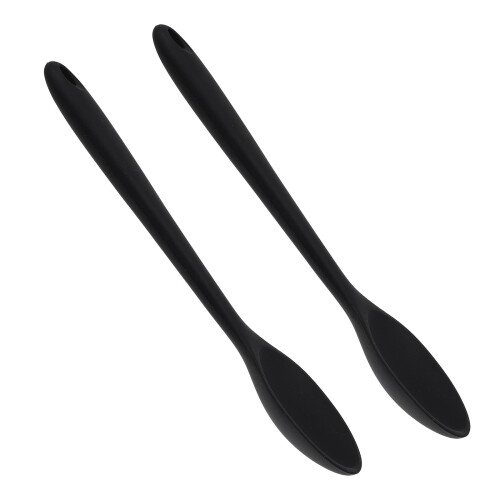 2-Piece Silicone Cooking Spoons with Ergonomic Handles