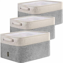 Linen Storage Bins for Shelves 15" x 11" x 9.5" (3 Pack)