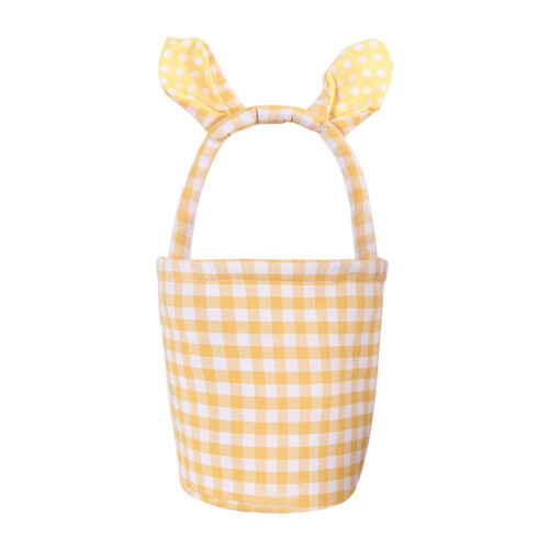 Yellow Easter Bunny Basket with Rabbit Ears – Canvas Gift
