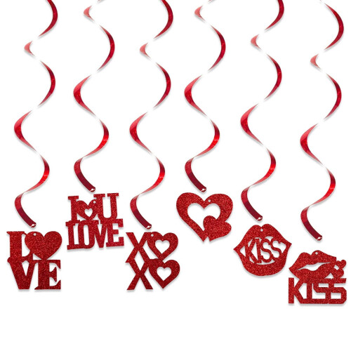 Valentine's Heart Hanging Ornaments Set 36pcs