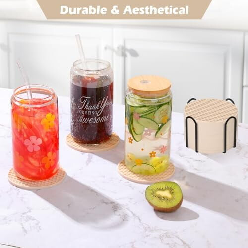 Silicone Coasters Set of 8 with Holder 1