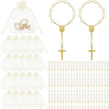60 Mini Rosary Favors with Organza Bags