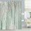 Abstract Green Stripe Shower Curtain with 12 Hooks 1